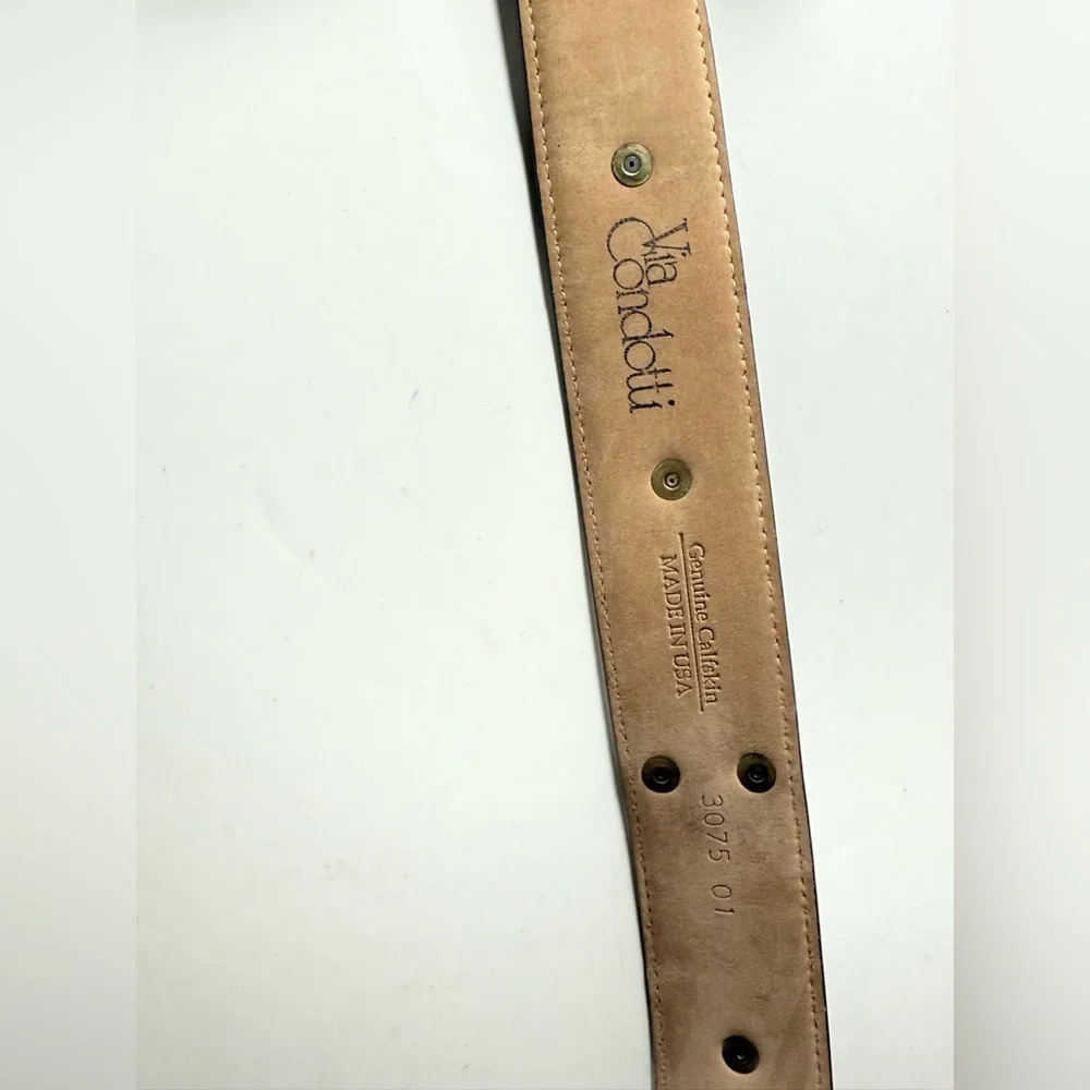 Via Condotti Black Belt with Gold and Silver Lion Buckle
